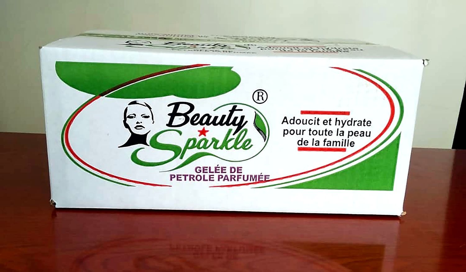 Printed carton packaging produced for Beauty Sparkle petroleum jelly