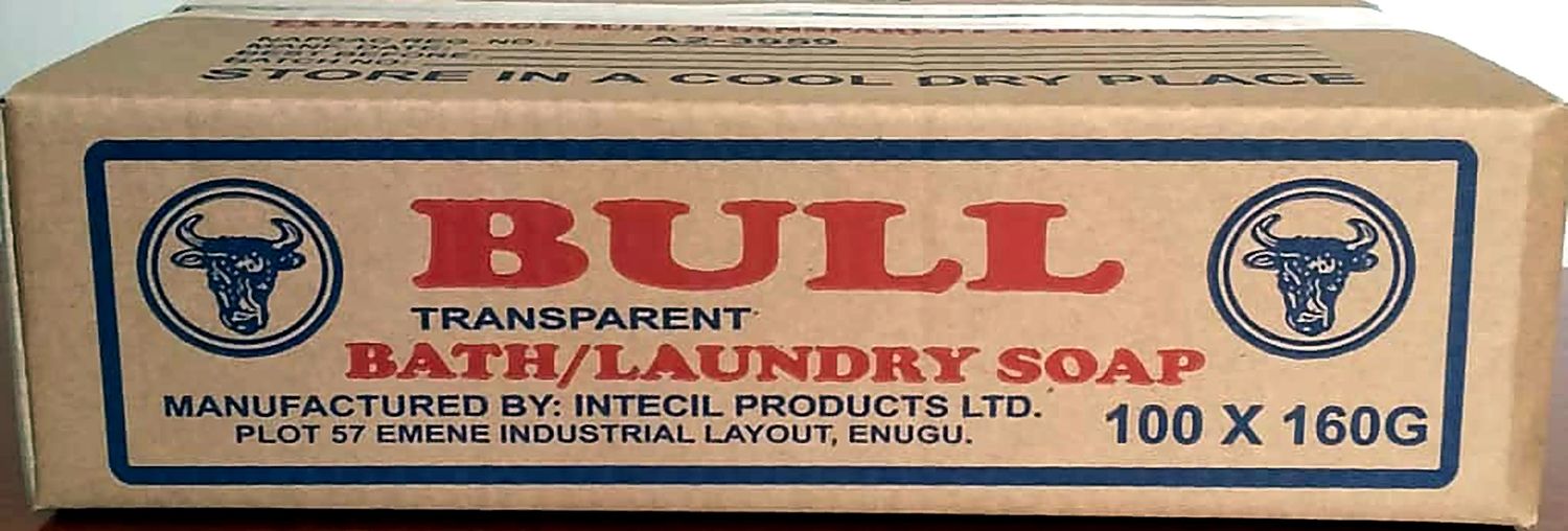 Printed carton packaging produced for Bull bath and laundry soap