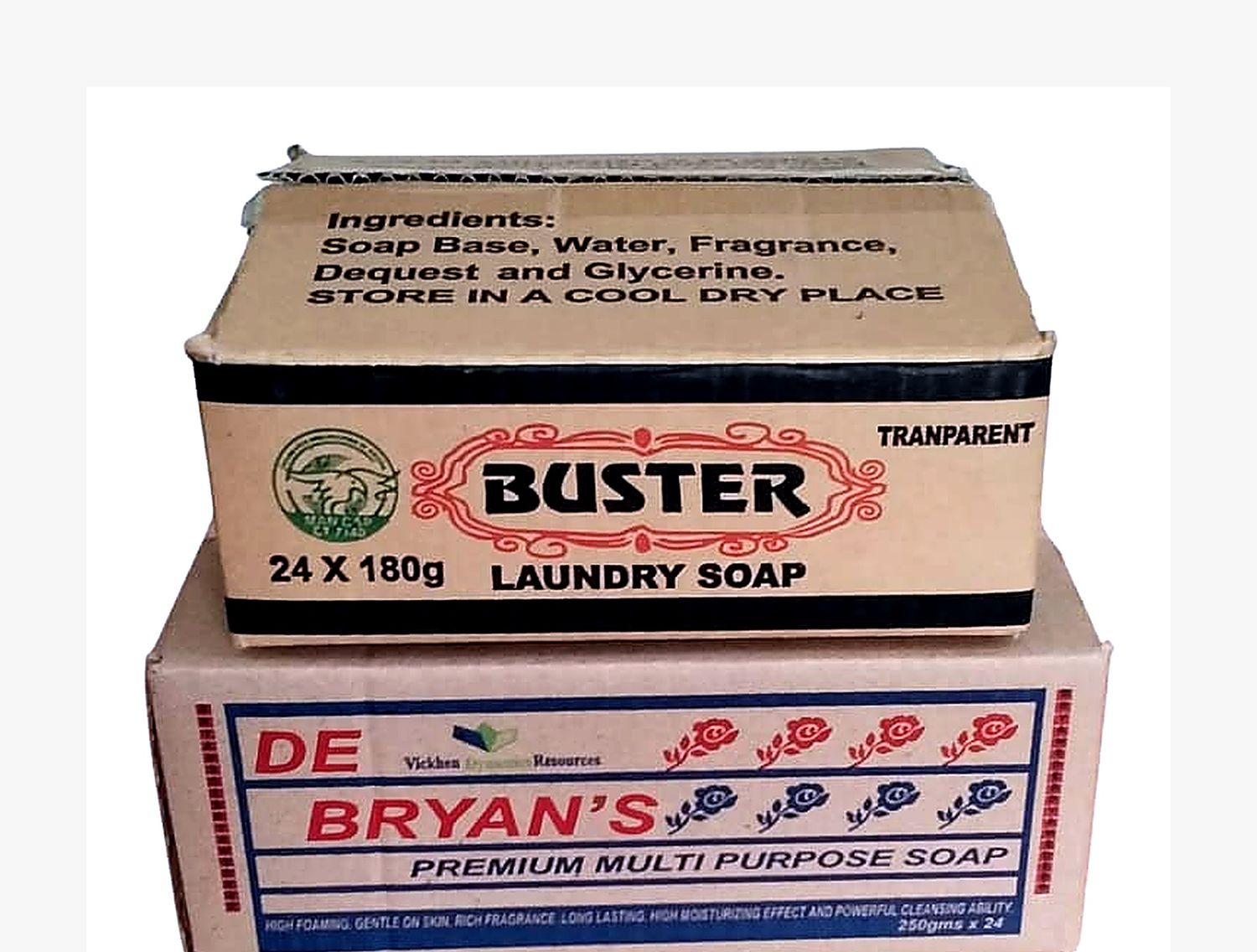 Printed carton packaging produced for Buster laundry soap