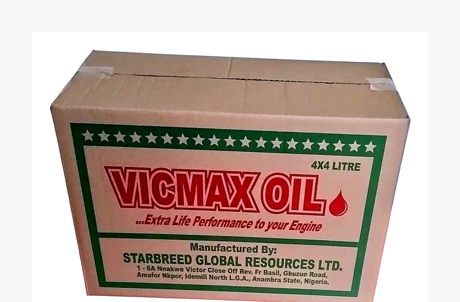 Printed carton packaging produced for Vigmax engine oil