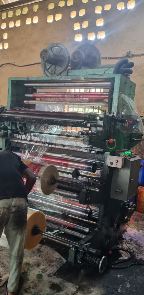 Printing packaging film at the Mimshak Pak facility in Asaba