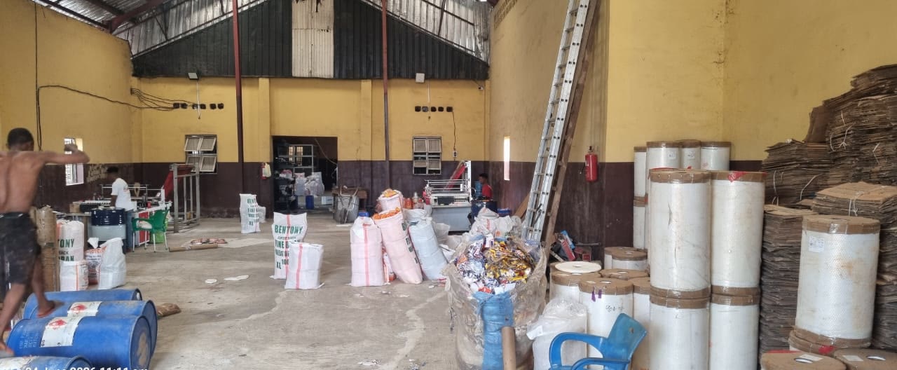 Industrial packaging rolls and carton stock at Mimshak Pak in Asaba