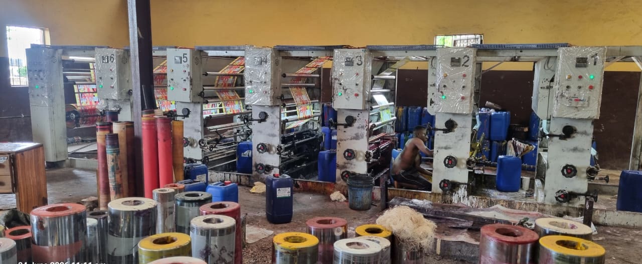 Carton printing line in production at Mimshak Pak, Asaba
